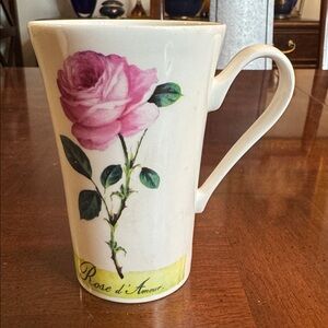 Vintage Roy Kirkham ROSE D’AMOUR Pink Bone China Emily Mug Make in England
